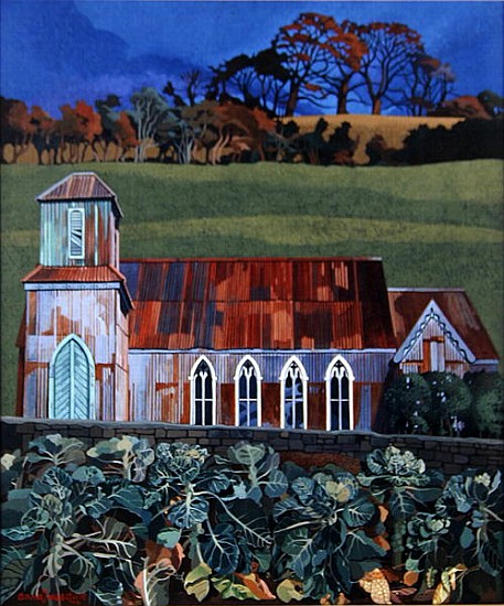 Tin Church, Solsbury Hill (acrylic on canvas)  van Anna  Teasdale
