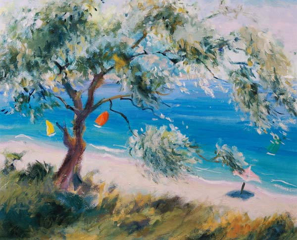 Looking on to a beach (oil on canvas)  van Anne  Durham