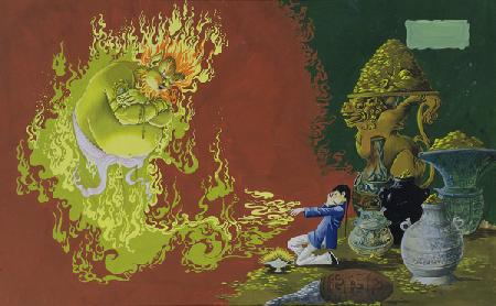 Aladdin, illustration from Deans Gold Medal Book of Fairy, Tales Number 2 pub. by Dean & Sons Ltd