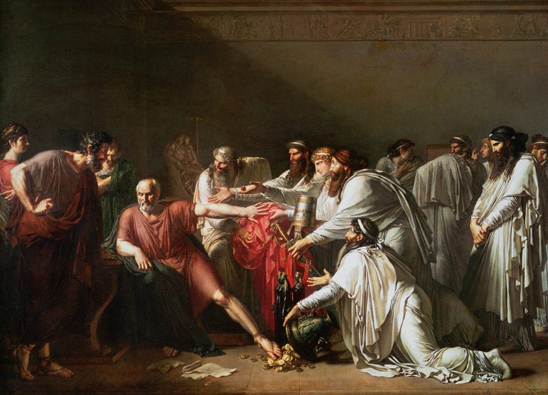 Hippocrates (c.460-c.377 BC) Refusing the Gifts of Artaxerxes I (d.425 BC) 1792 van Anne Louis Girodet de Roucy-Trioson