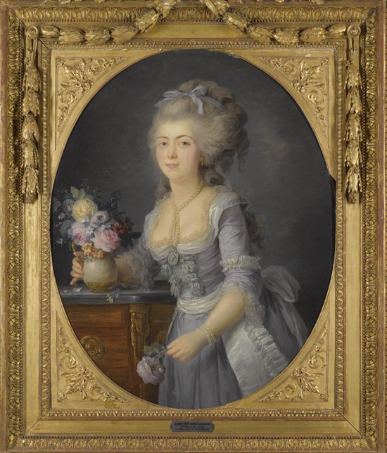 Portrait of Adélaïde Henriette Auguié (1758-1794) van Anne Vallayer-Coster