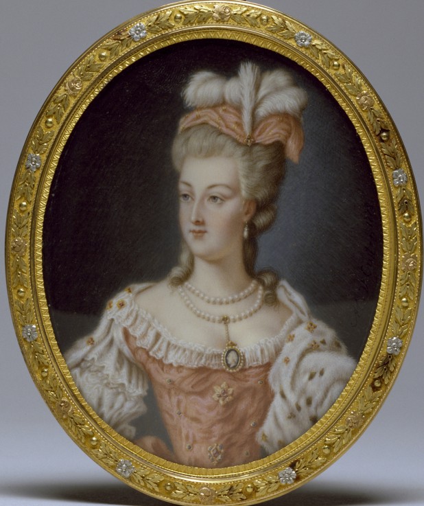Portrait of Queen Marie Antoinette of France (1755-1793) van Anne Vallayer-Coster