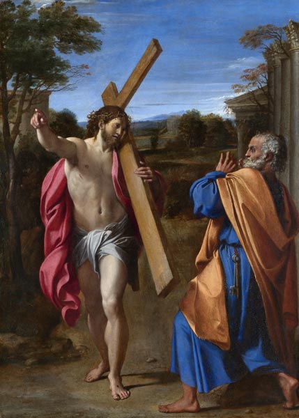 Christ appearing to Saint Peter on the Appian Way (Domine, Quo Vadis?) van Annibale Carracci
