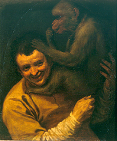 Mann mit lausendem Affen. van Annibale Carracci