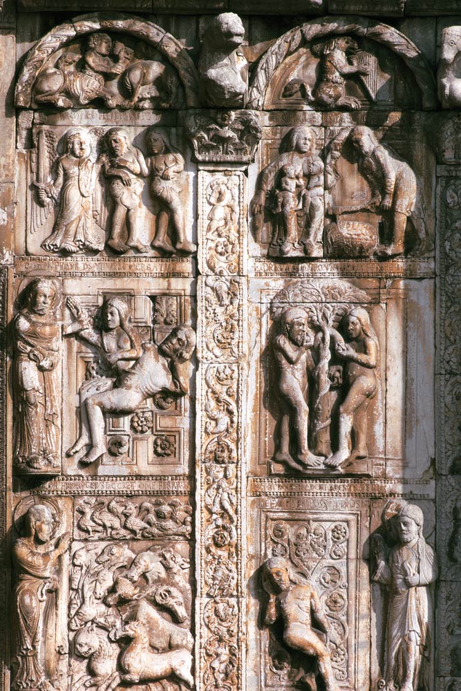 Detail from the south side of the west porch van Anonym Romanisch