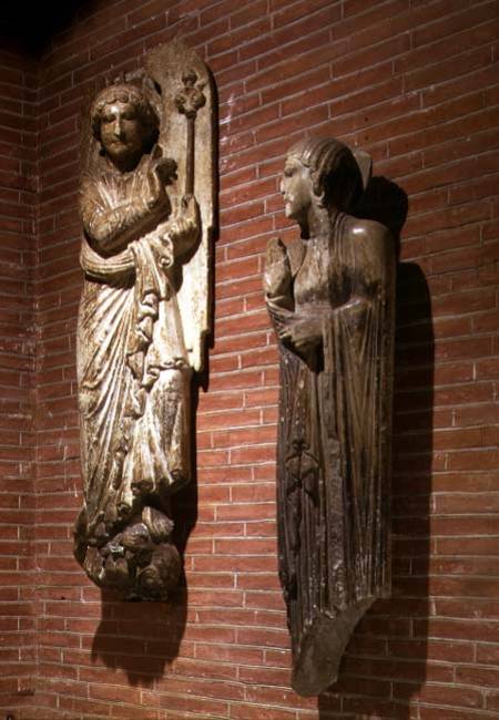Figures of the Annunciation, from the exterior of St. Sernin van Anonym Romanisch