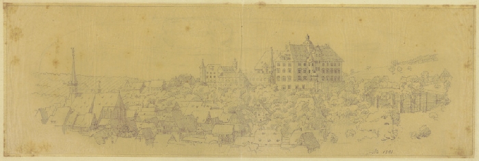 Altes Städtchen im Jahr 1581 van Anonym