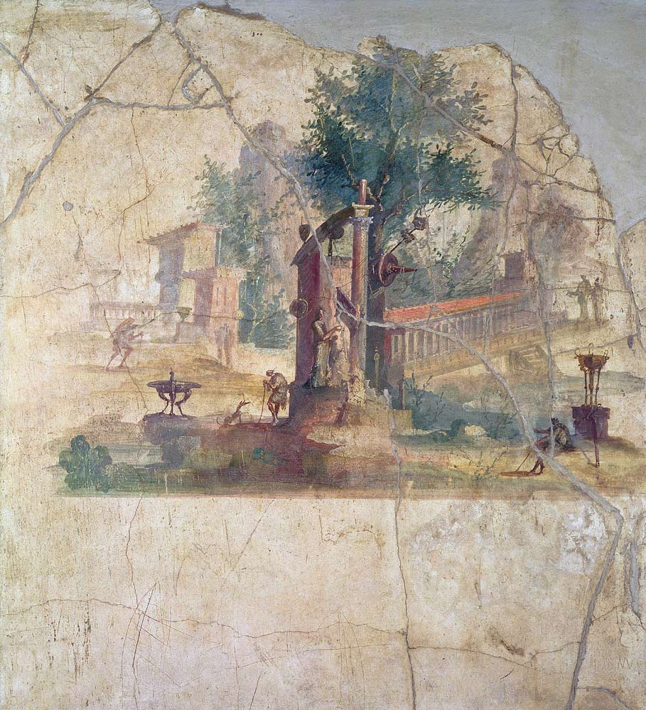 Sacro-idyllic Landscapefrom the Villa of Agrippa at Boscoreale van Anoniem