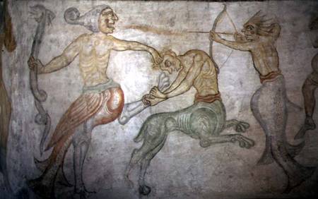 A Battle Between Satyrs and Other Mythological Creatures van Anoniem
