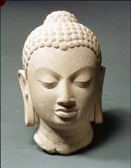 Buff sandstone head of the BuddhaSarnath van Anoniem
