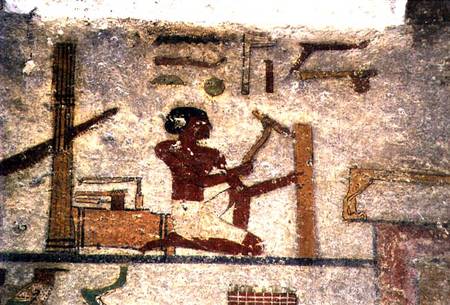 Carpenter's Workshop, detail from a tomb wall painting,Egyptian van Anoniem