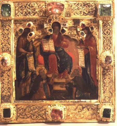 Cover for the icon of the Deesis (Christ) with genuflecting saintsMoscow van Anoniem