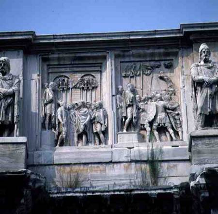Detail from the Arch of Constantinebuilt to celebrate the Emperor's victory over Maxentius (AD 312) van Anoniem