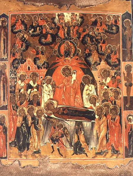 The Dormition and Assumption of the Mother of GodRussian icon from Moscow van Anoniem