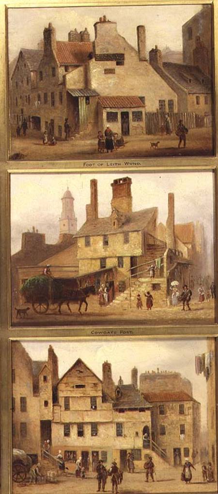 Edinburgh: Nine Views of the Old Town, Foot of Leith Wynd, Cowgate Port, Foot of Candle Maker Row van Anoniem