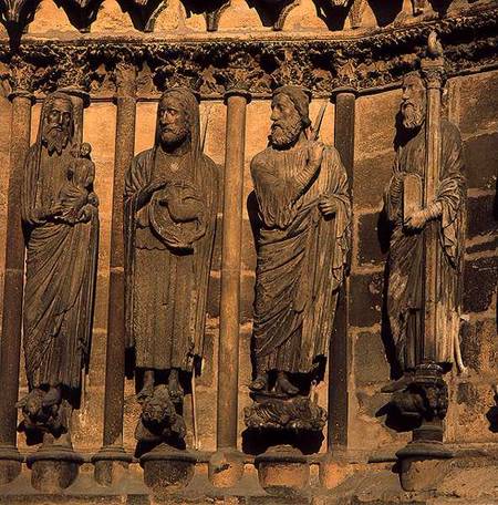Four figures from the Cathedral facade van Anoniem
