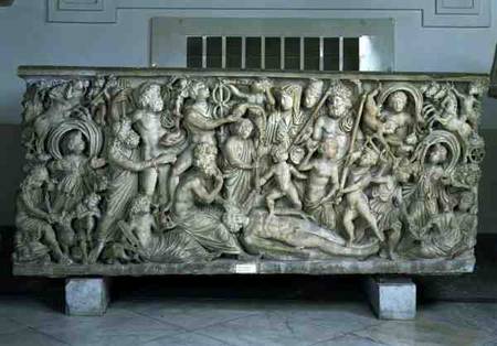 Frieze from a sarcophagus depicting the legend of Prometheusfrom Pozzuoli van Anoniem