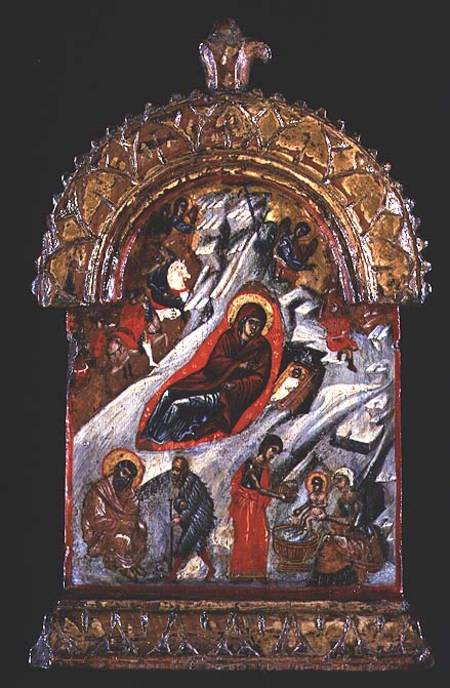 Greek icon of the Nativity van Anoniem
