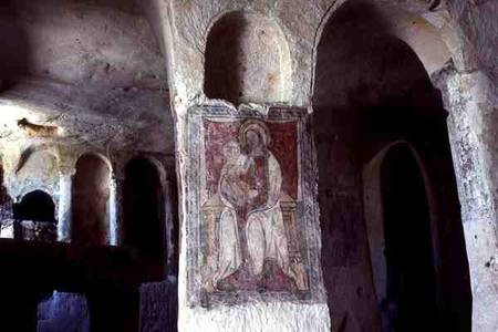 Interior showing a Wall Painting van Anoniem