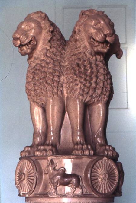 Lion capital from the Ashoka pillarfrom Sarnath van Anoniem