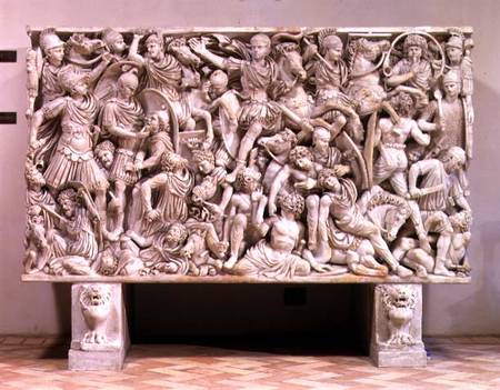 The Ludovisi sarcophagus with high relief representation of the Romans fighting the Barbarians van Anoniem