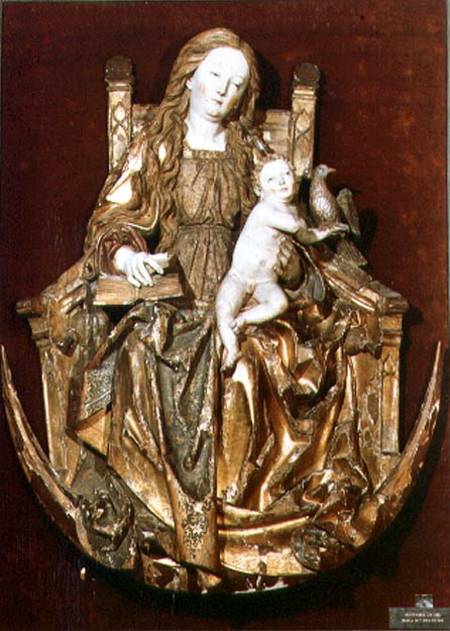 Madonna and Child Enthroned above a crescent moon attributed to Niklaus Weckmann (1482-1526) van Anoniem