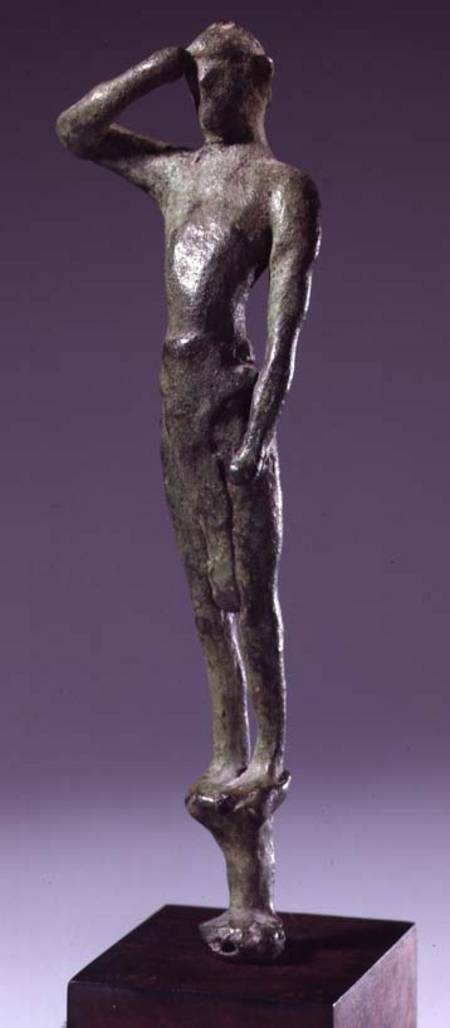 Man at prayer, Archaic Greek bronze sculpture some in the Grotto of Psychso, Crete van Anoniem
