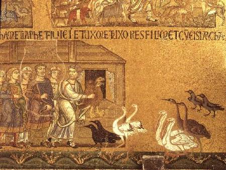 Noah taking the Animals into the Arkmosaic in the Vestibule of San Marco van Anoniem