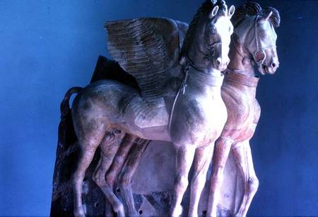 Pair of Winged Terracotta Horses, from the Temple of Tarquinia van Anoniem