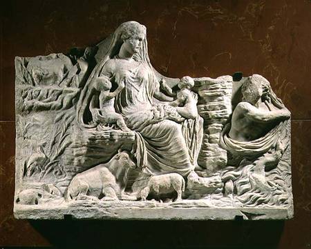 Personification of the earth mother, allegorical relief, Roman,Carthage van Anoniem