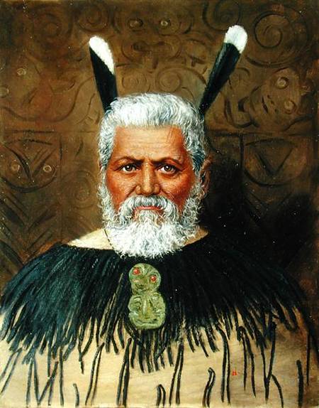 Portrait of a Maori van Anoniem