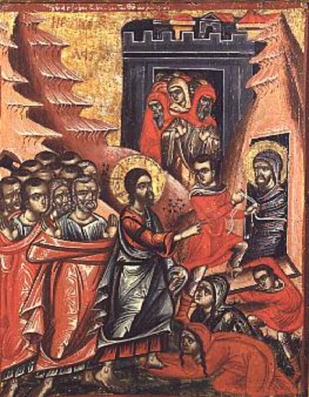 Raising of LazarusGreek Icon from Epirus van Anoniem