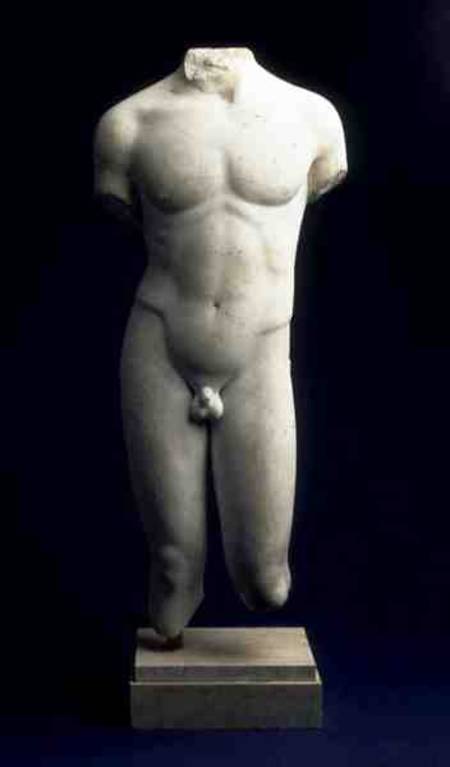 Roman male torso of a youthful figure van Anoniem