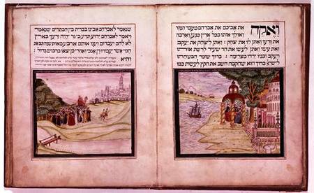 Sloane MS 3173 The Banishment of Hagar and Ishmael and the Appearance of the Three Angels to Abraham van Anoniem