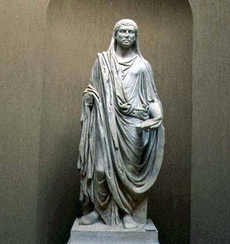 Statue of the Emperor Maxentius (306-312 AD) as Pontifex Maximus Roman van Anoniem