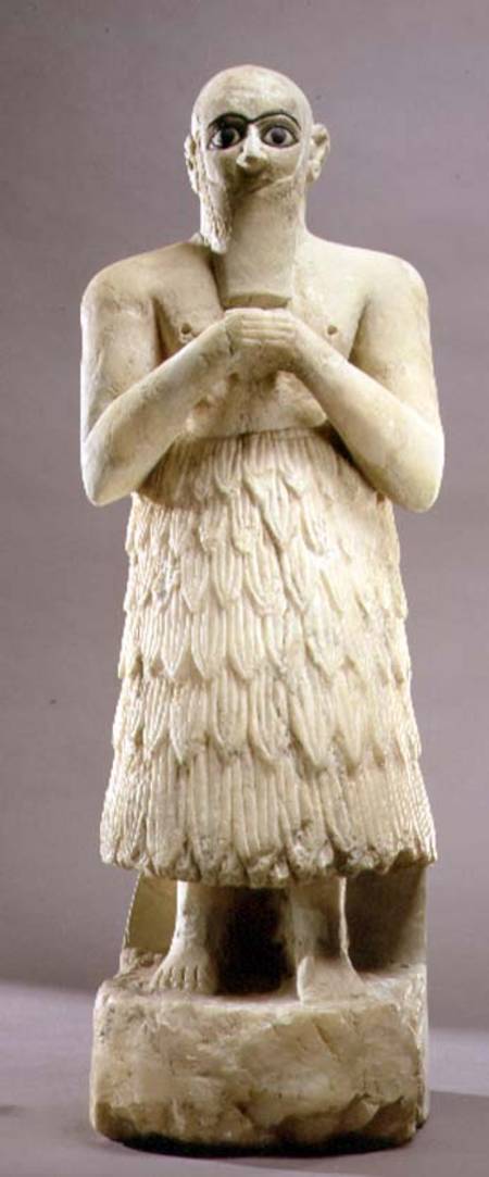 Statuette of the official or steward Ebih-Il worshipping the goddess Ishtar, from Mari,Middle Euphra van Anoniem
