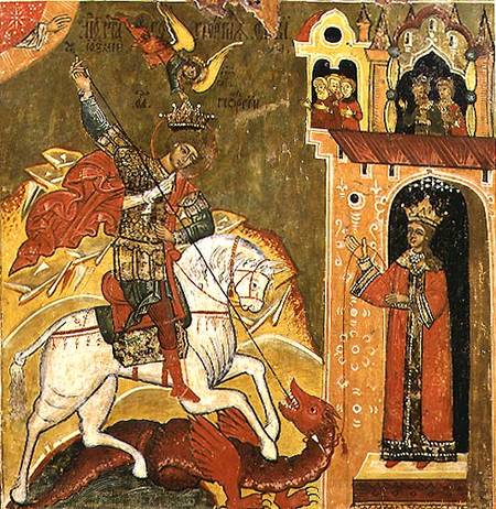 St.George and the DragonUkranian icon van Anoniem