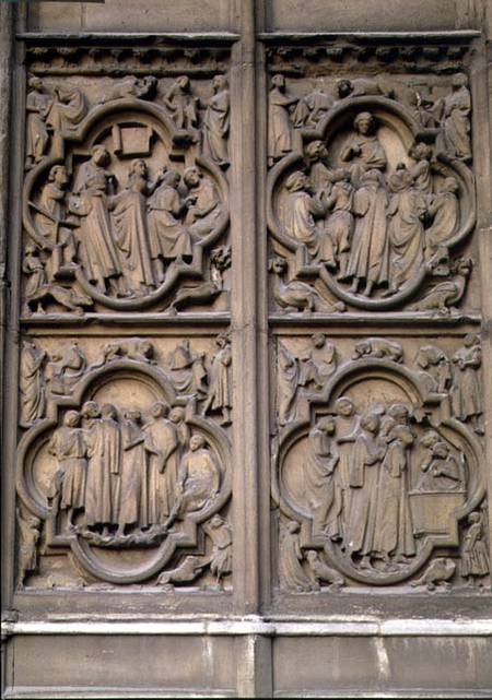 he 'Student' reliefs, from the lower zone of the south transept portal, depicting The Life of St. St van Anoniem