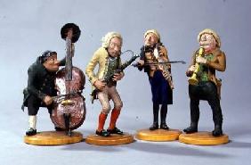 Caricature figurines of musiciansmade in Nuremberg