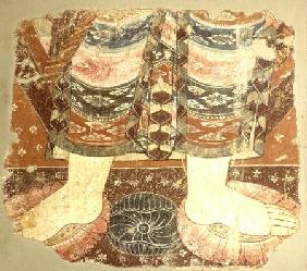 Fragment showing the Bodhisattva robe and feet (wall painting)Balawaste