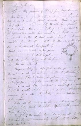 Page from Michael Faraday's diary where he recorded his discovery of electro-magnetic induction