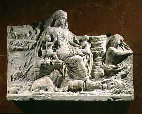 Personification of the earth mother, allegorical relief, Roman,Carthage