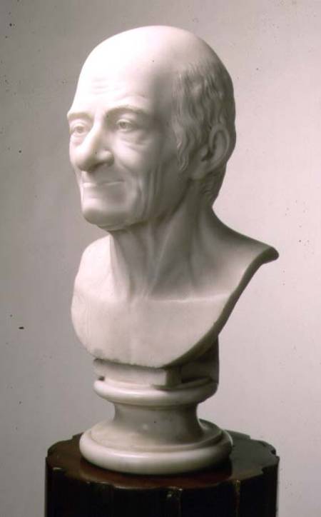 Marble bust of Voltaire van Anoniem