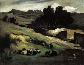 Landschaft mit Ziegen van Anselm Feuerbach