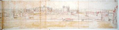 Hampton Court Palace from the North, from 'The Panorama of London' van Anthonis van den Wyngaerde
