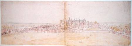Richmond Palace from the North-west (pen and ink and w/c on paper) van Anthonis van den Wyngaerde