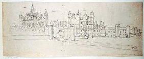 The Chapel and Gatehouse of Hampton Court, from 'The Panorama of London'