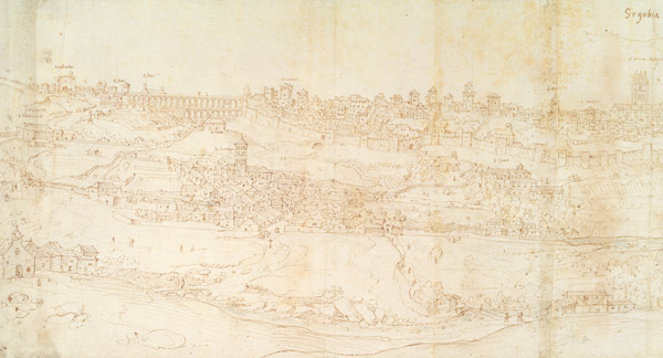 View of Segovia van Anthonis van den Wyngaerde