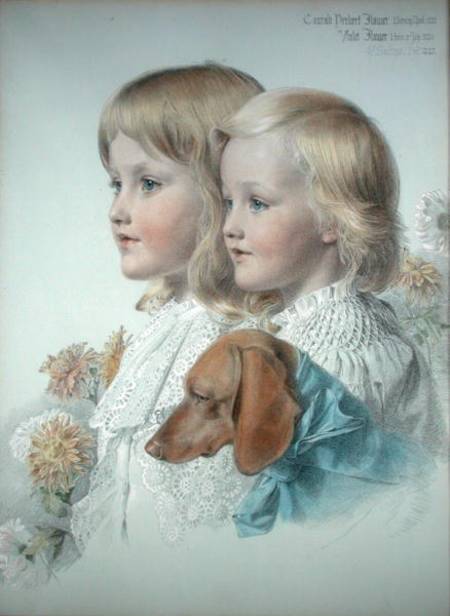 Portrait of Conrad and Violet Flower van Anthony Frederick Augustus Sandys