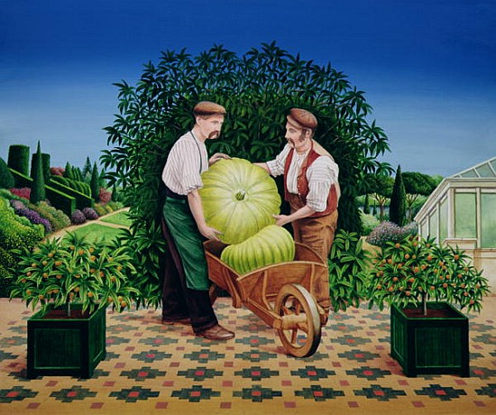 Gardeners, 1990 (acrylic on board)  van Anthony  Southcombe